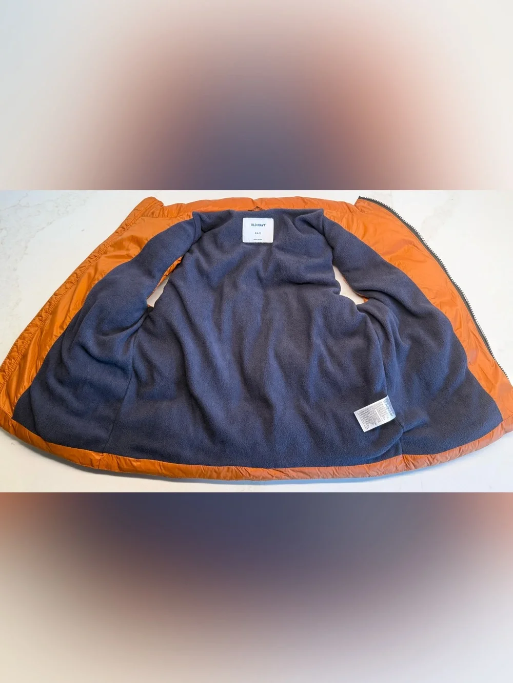 Old Navy Boys Rust Puffer Vest Fleece Lined Size 6-7 S